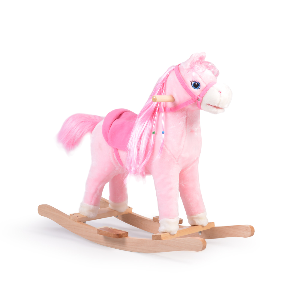 cheval à bascule rose