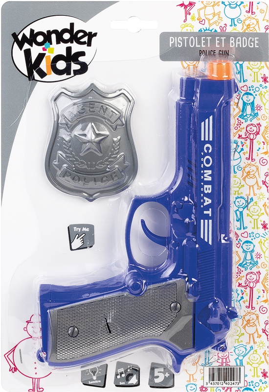 [A2400247] PISTOLET SON LUM+BADGE POLICE
